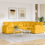 VidaXL Canapea modulară cu perne, galben deschis, țesătură velur 3321173