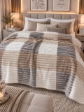 Cumpara ieftin Patura Cocolino Bej Alb gri 200x230 cm , Moale, Calduroasa E i Antialergica