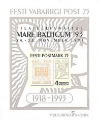 Estonia 1993 - ziua marcii postale, colita supr neuzata foto