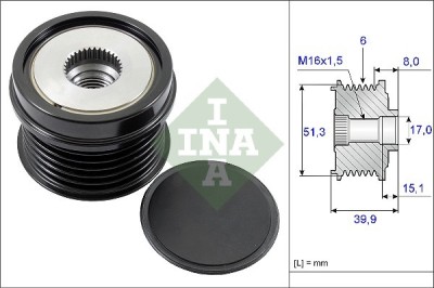INA 535 0252 10 Sistem roata libera, generator foto