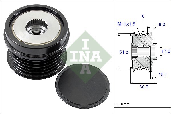 INA 535 0252 10 Sistem roata libera, generator