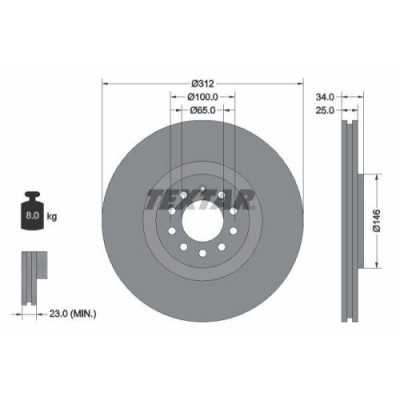 Set disc frana Audi A3 (8l1) 09.96-09.06, Tt (8n3) 10.98-12.06 ; Seat Ibiza 3 (6l1) 02.02-11.09, Ibiza 4 (6j5 6p1) 03.08-12.17 , Leon (1m1) 11.99-06. foto