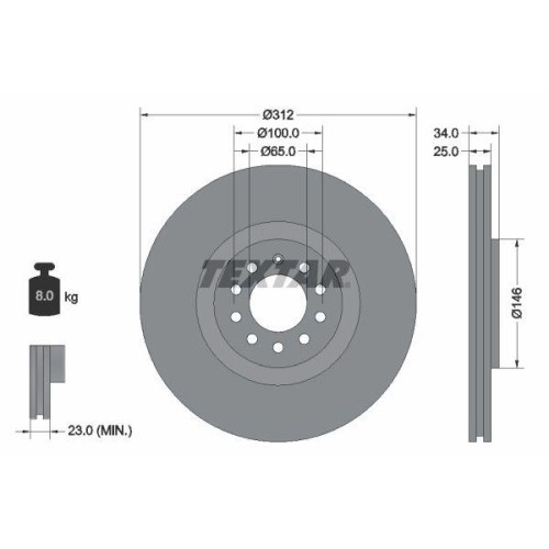 Set disc frana Audi A3 (8l1) 09.96-09.06, Tt (8n3) 10.98-12.06 ; Seat Ibiza 3 (6l1) 02.02-11.09, Ibiza 4 (6j5 6p1) 03.08-12.17 , Leon (1m1) 11.99-06.