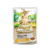Stuzzy Cat plic, fasii sos pui &amp; sunca, 85 g