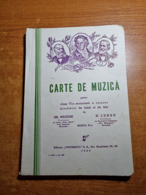 manual de muzica - pentru clasa a 6-a secundara - din anul 1943 foto
