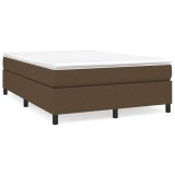 Cumpara ieftin Cadru de pat cu arcuri, maro inchis, 140x200 cm, textil