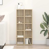 vidaXL Dulap CD-uri Stejar Sonoma (2 buc) 21x16x93.5cm PAL Biblioteca Living Maro
