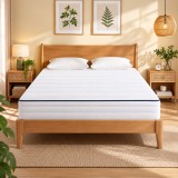 VASAGLE Saltea 140x200 cm cu 2 fete de dormit, spuma Memory Gel pentru adaptare la corp si spuma ferma de sustinere, 7 zone ergonomice, husa lavabila