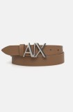 Armani Exchange curea de piele femei, culoarea maro