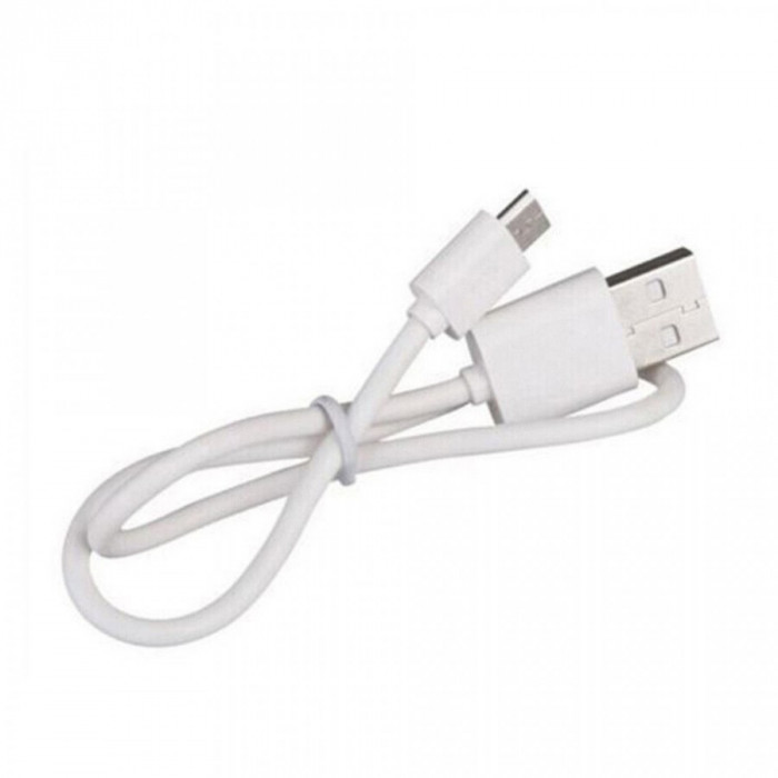 cablu USB - USB micro, 30 cm, alb