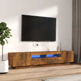 Gossi set dulapuri tv cu led, 2 piese, stejar fumuriu, lemn prelucrat