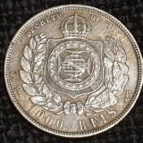 Brazilia 1000 reis 1878 argint Pedro II, America Centrala si de Sud