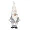 Figurină Decorativă Gnome, Model Crăciun, Pulover Gri, Căciulă Albă, 70 cm