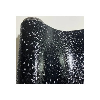 Folie auto autocolant PVC negru cu model 3D 1.52m x 1m cu tehnologie eliminare bule Cod: KM1009 foto
