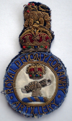 5.480 UK ARMATA ARTILERIE ECUSON EMBLEMA PATCH ROYAL DEVON YEONMANRY ARTILLERY foto