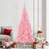 vidaXL Brad de Crăciun cu 300 LED cu suport Roz 210 cm PVC 3396440