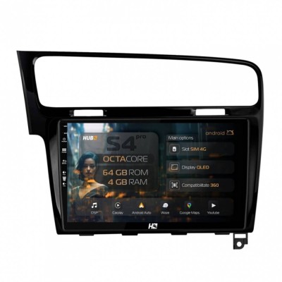 Navigatie Volkswagen Golf 7 4GB RAM Android 13 Octacore Slot Sim 4G DSP GPS Wi-FI Carplay Android Auto USB Bluetooth Waze Touchscreen 10.1 Inch foto