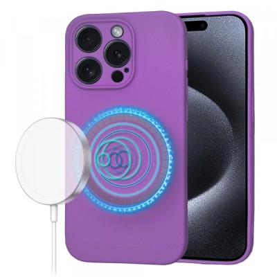Husa MagSafe pentru Apple iPhone 15 Pro, Techsuit, SoftFlex, Mov foto