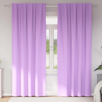 Perdele cu perdele 2 pcs Violet Poliester foto