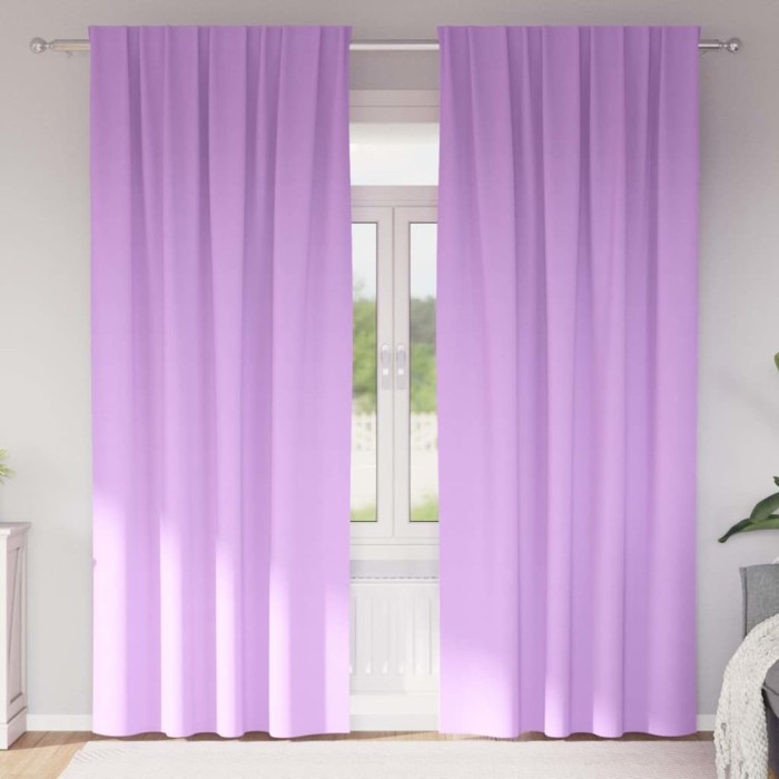Perdele cu perdele 2 pcs Violet Poliester
