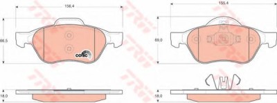 Set placute frana,frana disc RENAULT MEGANE II (BM0/1, CM0/1) (2002 - 2011) TRW GDB1687 foto