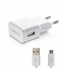 Incarcator Samsung USB adaptor priza Universal 2A Amperi + Cablu MicroUSB Original foto