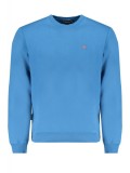 Bluză bărbați cu logo, croială Regular fit, decolteu la baza g&acirc;tului, Albastru, 2XL, Napapijri