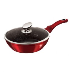 Tigaie marmorata cu capac 24 cm Burgundy Metalic Line Berlinger Haus BH 1259N