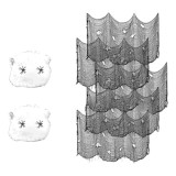 Set 9 piese, 7 carpe si 2 panze de paianjen pentru decor Halloween Skoolove, 80 x 180 cm, textil, negru, alb