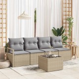 VidaXL Set de canapele pentru grădină 5 pcs Bej, Gri 55 x 55 x 37 cm