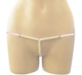 Micro Bikini cu Perle si Inele, Alb, S/M