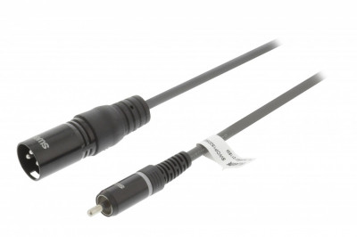 Cablu audio mono XLR 3 pini tata - RCA tata 1.5m gri Sweex foto