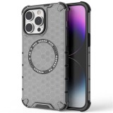 Husa transparenta iPhone 14 Pro Techsuit HoneyComb Shield MagSafe, negru