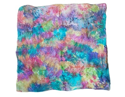 Batic / esarfa de matase naturala, vopsita manual multicolor, artistic, 84cmx90cm foto