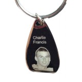 Breloc personalizat in forma ovala cu desfacator capace gravat cu poza si text