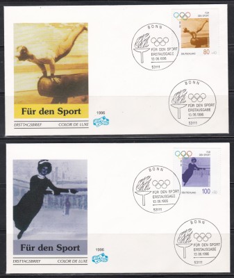 Germania 1996 - Jocurile Olimpice Atlanta-Centenarul JO, 4 FDC-uri, Set complet foto
