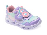 Cumpara ieftin Pantofi sport SKECHERS mov, HEART LIGHTS, din material textil