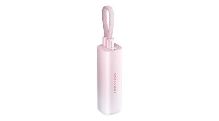 Vention power bank 5000mAh FHWR0 20W + cablu USB-C - lightning (Roz)