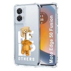 Husa antisoc pentru motorola edge 50 fusion, airbag pro, clear, help others foto