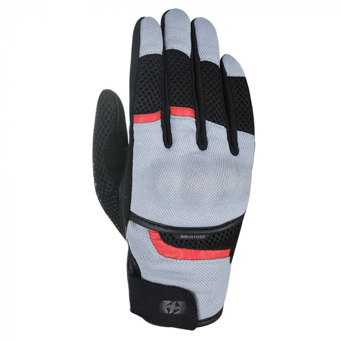 Manusi piele+textil Oxford Brisbane Air Glove, negru/gri/rosu, M Cod Produs: MX_NEW GM181103MOX