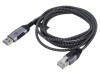 Cablu slim USB 3.0 RJ45 - USB A nichelat 2m U/FTP Goobay