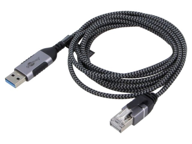 Cablu slim USB 3.0 RJ45 - USB A nichelat 2m U/FTP Goobay