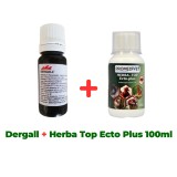 Antiparazitar extern, paduchi, capuse, pentru pasari Dergall 10 ml + Solutie paduchi, de pus in apa de baut, pentru pasari, Herba Top Ecto Plus 100
