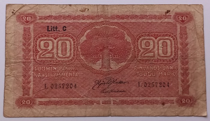 Finlanda, 20 Markkaa 1922