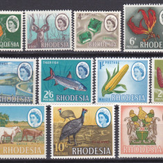 DB1 Fauna Africana Flora Pasari Pesti Uzuale 1966 Rhodesia 14 v. MNH