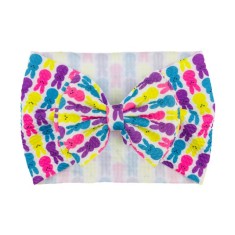 Bentita lata cu funda si imprimeu - Model 8 (Marime Disponibila: 6-12 luni