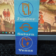 Jupiter, Saturn, Venus, hărți și text în limba franceză, circa 1970, 109