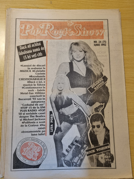 Pop rock &amp; show iunie 1992-beatles,michael jackson,jazz,cerbul de aur,