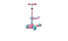 Trotineta Scooter cu Scaun Detasabil pentru Copii 3 Roti, Roz Lumini