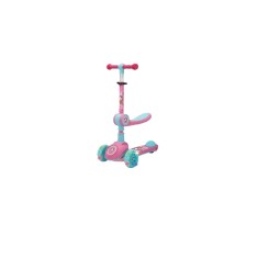 Trotineta Scooter cu Scaun Detasabil pentru Copii 3 Roti, Roz Lumini